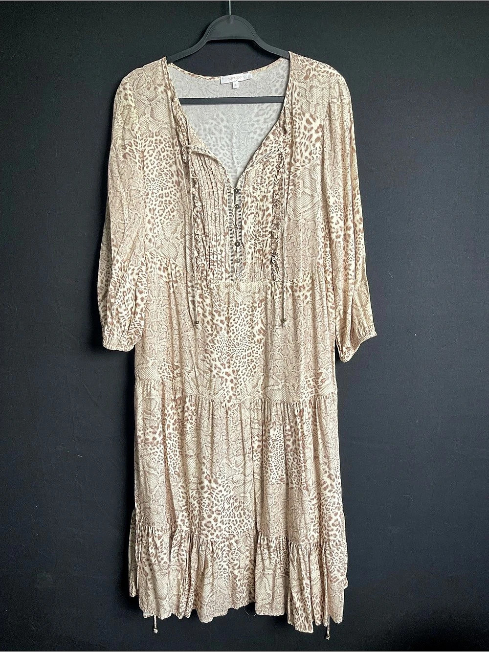 Olivaceous Animal Print Maxi Dress Size